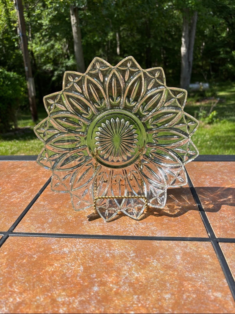 Vintage Federal Glass Company 10 Inch Bowl In The Clear Pattern "Petal"
